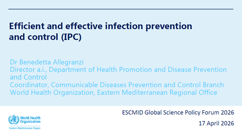 Session 2: Efficient and effective infection prevention and control (IPC)